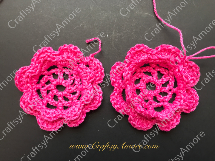 Crochet 3D Flower with Bead Free Pattern & Tutorial 10