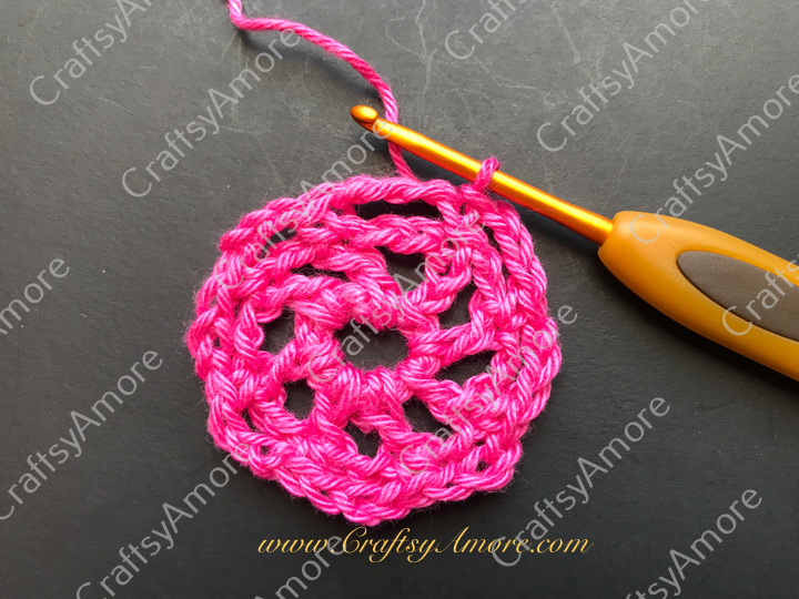 Crochet 3D Flower with Bead Free Pattern & Tutorial 3