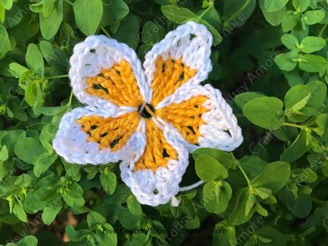 Crochet Plumeria Flower Motif Free Pattern