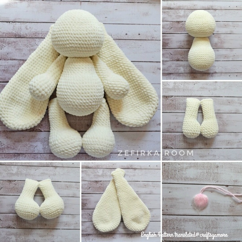 Template Free Printable Floppy Eared Bunny Sewing Pattern Rabbit