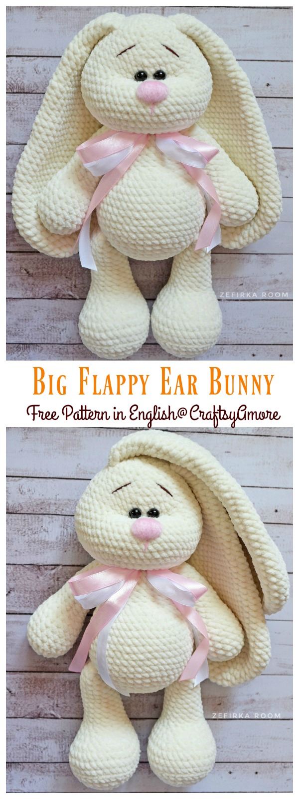 Crochet Big Flappy Ear Bunny Amigurumi Free Pattern 
