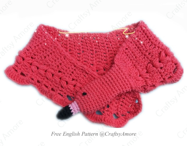 Puffy Cluster Swan Scarf Free Crochet Pattern