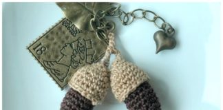 Crochet Acorn Bracelet Charms Amigurumi Free Pattern