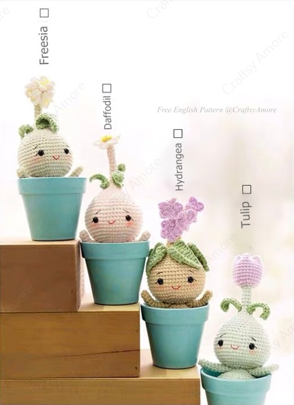 Crochet Spring Flower Bulb Doll Amigurumi Free Patterns