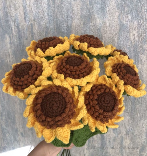 Sunflower Bouquet Free Crochet Pattern