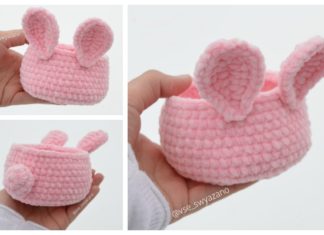 Velvet Easter Bunny Basket Free Crochet Pattern