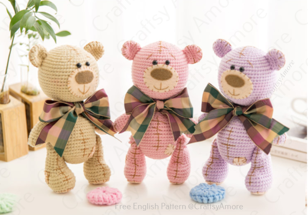 Amigurumi Patches Teddy Bear Free Crochet Pattern