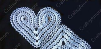 Crochet Lace Heart Motif Free Pattern for Valentine Dress