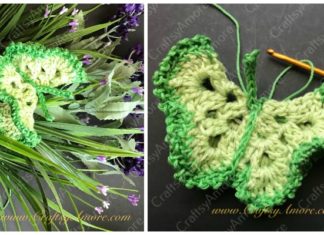 Crochet 3D Butterfly with Picot Edging Free Pattern Step by Step Tutorial