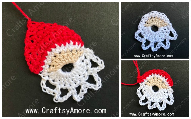 Simple Crochet Santa Motif Free Pattern Tutorial