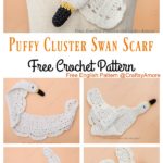 Puffy Cluster Swan Scarf Free Crochet Pattern