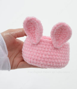 Velvet Easter Bunny Basket Free Crochet Pattern Tutorial