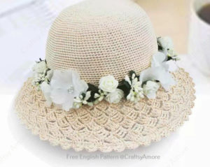 Sweet Candy Brim Sun Hat Free Crochet Pattern - Craftsy Amore